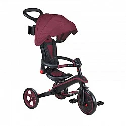 Παιδικό τρίκυκλο 4 σε 1 GLOBBER EXPLORER TRIKE ΠΤΥΣΣΟΜΕΝΟ, πτυσσόμενο, μπορντό χρώμα