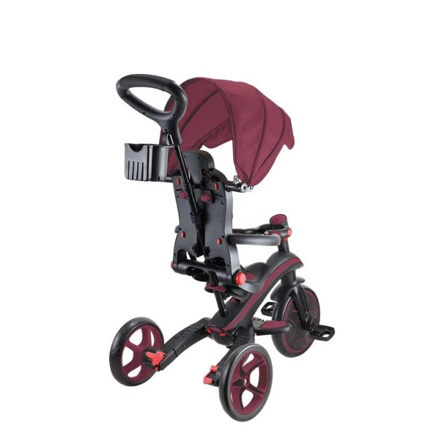 Παιδικό τρίκυκλο 4 σε 1 GLOBBER EXPLORER TRIKE ΠΤΥΣΣΟΜΕΝΟ, πτυσσόμενο, μπορντό χρώμα