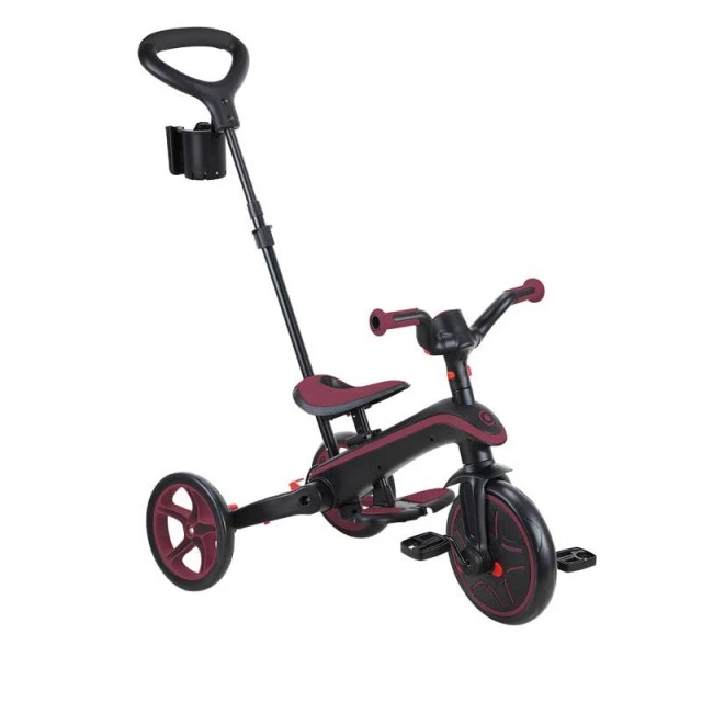 Παιδικό τρίκυκλο 4 σε 1 GLOBBER EXPLORER TRIKE ΠΤΥΣΣΟΜΕΝΟ, πτυσσόμενο, μπορντό χρώμα