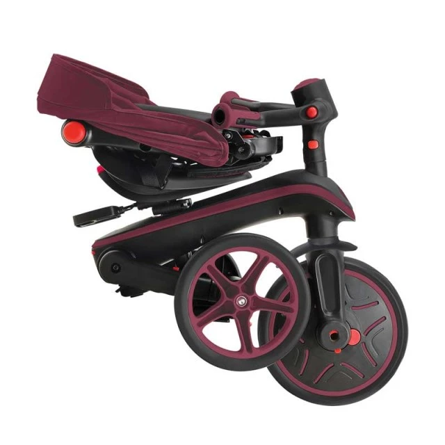 Παιδικό τρίκυκλο 4 σε 1 GLOBBER EXPLORER TRIKE ΠΤΥΣΣΟΜΕΝΟ, πτυσσόμενο, μπορντό χρώμα