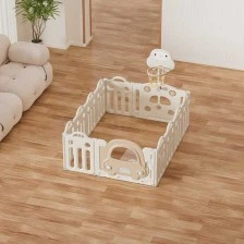 Φράχτης για μωρά με μπασκέτα και σανίδα δραστηριοτήτων - Καφέ αυτοκίνητο