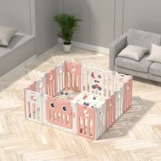 Φράχτης μωρού για ασφαλές παιχνίδι, ροζ κουκουβάγια