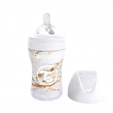 Μπιμπερό Twistshake 260 ml από ανοξείδωτο ατσάλι - Μαρμάρινο λευκό
