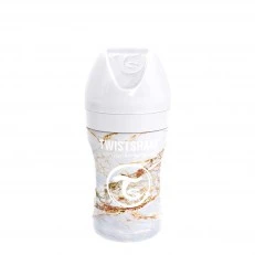 Μπιμπερό Twistshake 260 ml από ανοξείδωτο ατσάλι - Μαρμάρινο λευκό