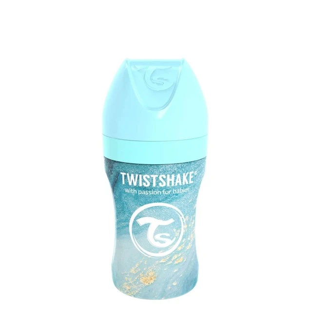Μπιμπερό Twistshake 260 ml από ανοξείδωτο ατσάλι - Μαρμάρινο μπλε