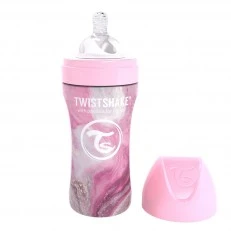 Μπιμπερό Twistshake 330 ml από ανοξείδωτο ατσάλι - Μαρμάρινο ροζ