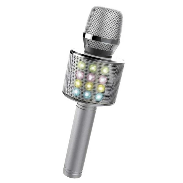 Μικρόφωνο για παιδικά πάρτι με φώτα LED - ασημί
