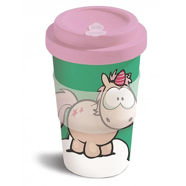 Κούπα με καπάκι Theodor Unicorn, πράσινη