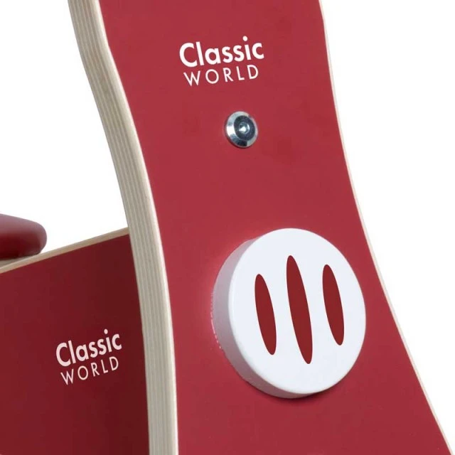 Ξύλινος τροχός ισορροπίας Classic World σε μπορντό χρώμα, 2+ ετών