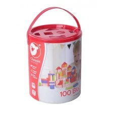 Ξύλινος κατασκευαστής με κύβους - 100 τεμ.