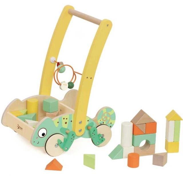 Ξύλινη στράτα Classic World Chameleon με ξύλινα τουβλάκια για μωρά