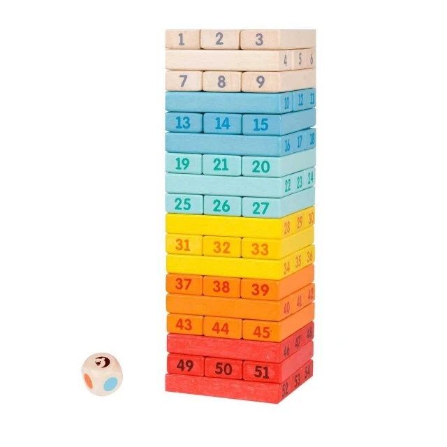 Ξύλινη JENGA για παιδιά - πολύχρωμη