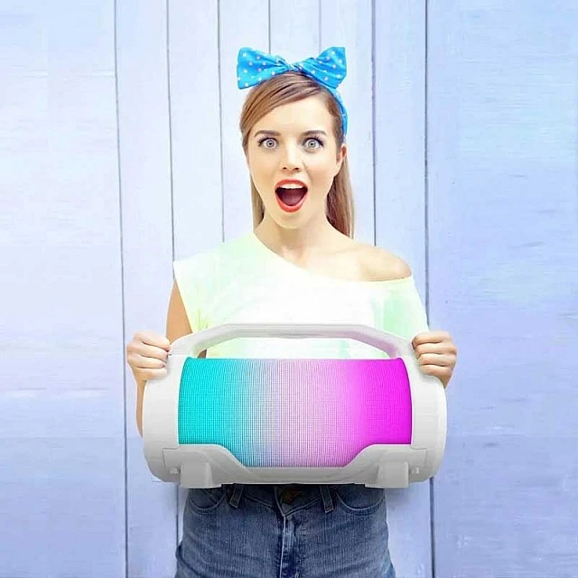Ηχείο Bluetooth καραόκε με μικρόφωνο, λευκό