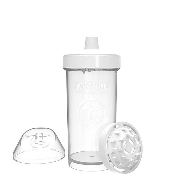 Παιδικό κύπελλο με σέικερ Twistshake 360 ml 12+ μηνών λευκό