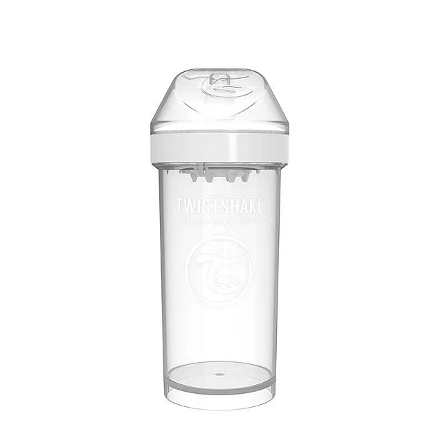 Παιδικό κύπελλο με σέικερ Twistshake 360 ml 12+ μηνών λευκό