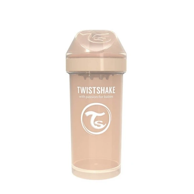 Παιδικό κύπελλο με σέικερ Twistshake 360 ml 12+ μηνών μπεζ
