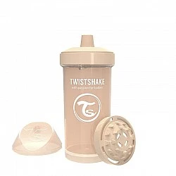 Παιδικό κύπελλο με σέικερ Twistshake 360 ml 12+ μηνών μπεζ