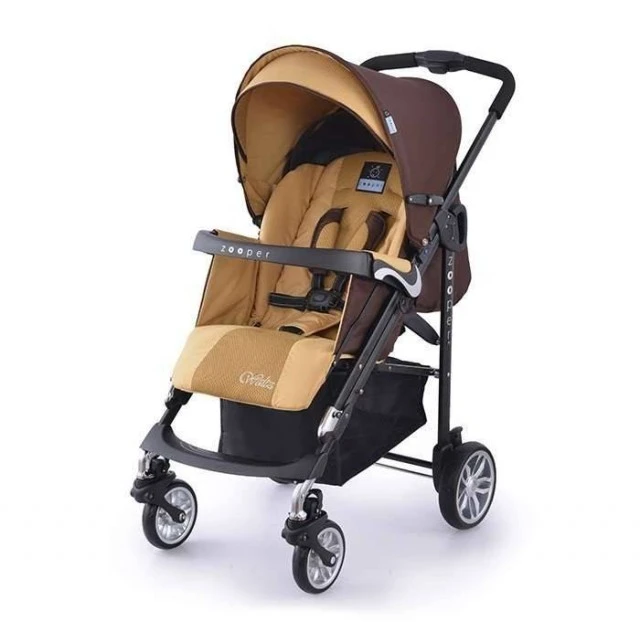 Καρότσι Zooper Waltz Khaki Plaid, σε συνδυασμό με καφέ και μπεζ