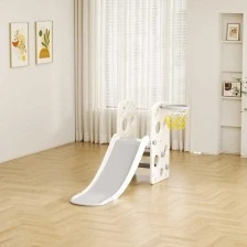 Παιδική πλαστική τσουλήθρα με μπασκέτα - γκρι