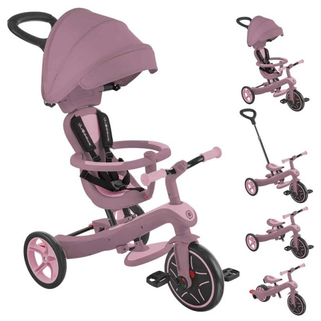 Παιδικό τρίκυκλο 4 σε 1 GLOBBER EXPLORER TRIKE ECOLOGIC, μούρο