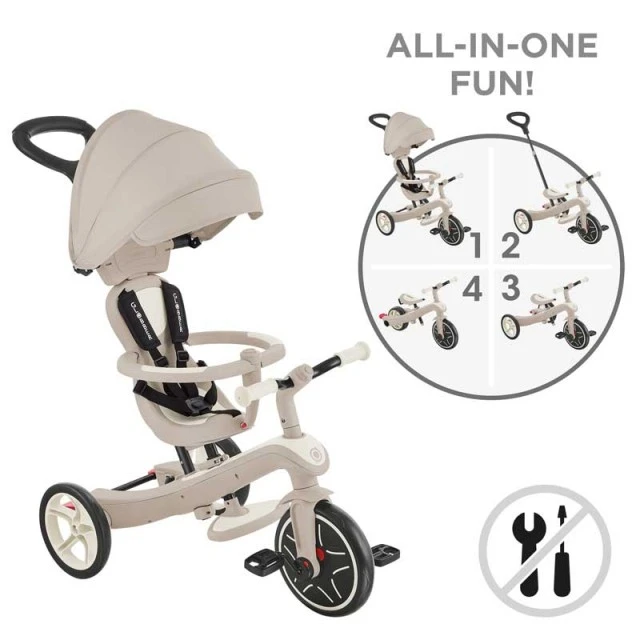 Παιδικό τρίκυκλο 4 σε 1 GLOBBER EXPLORER TRIKE ECOLOGIC, καρύδα