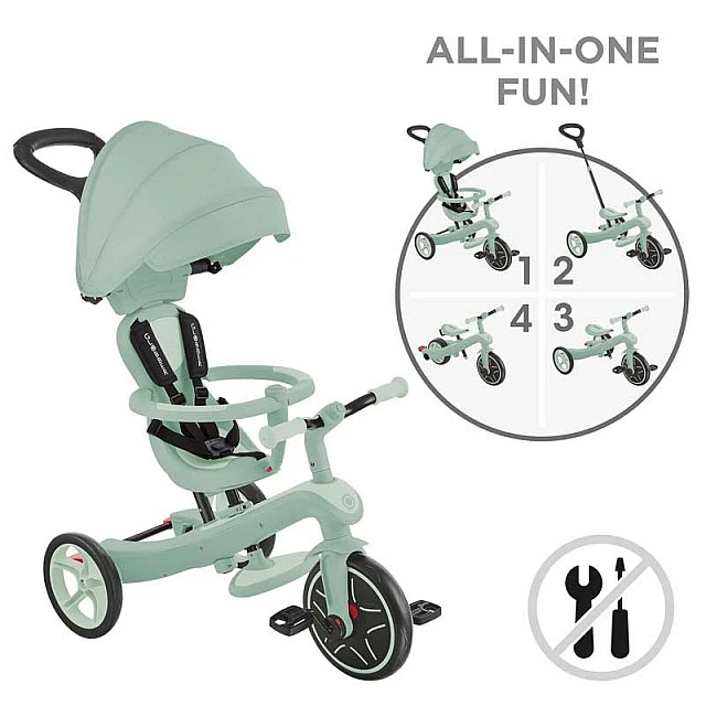 Παιδικό τρίκυκλο 4 σε 1 GLOBBER EXPLORER TRIKE ECOLOGIC, φιστίκι