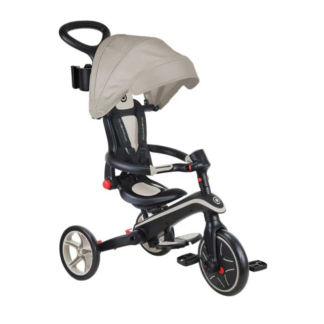 Παιδικό τρίκυκλο 4 σε 1 GLOBBER EXPLORER TRIKE FOLDABLE, αναδιπλούμενο, μπεζ χρώμα