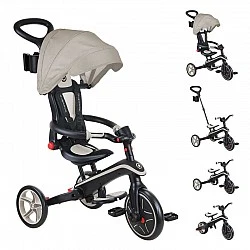 Παιδικό τρίκυκλο 4 σε 1 GLOBBER EXPLORER TRIKE FOLDABLE, αναδιπλούμενο, μπεζ χρώμα