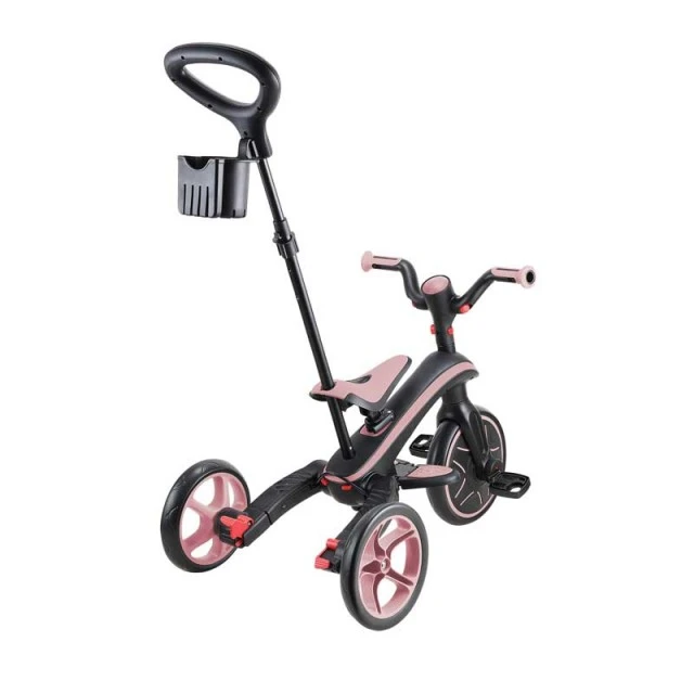 Παιδικό τρίκυκλο 4 σε 1 GLOBBER EXPLORER TRIKE FOLDABLE, αναδιπλούμενο, ροζ χρώμα