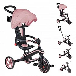 Παιδικό τρίκυκλο 4 σε 1 GLOBBER EXPLORER TRIKE FOLDABLE, αναδιπλούμενο, ροζ χρώμα