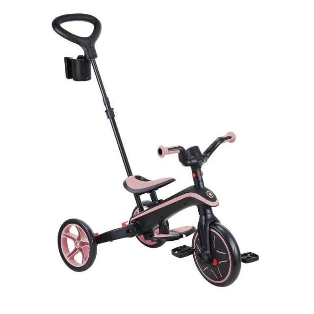 Παιδικό τρίκυκλο 4 σε 1 GLOBBER EXPLORER TRIKE FOLDABLE, αναδιπλούμενο, ροζ χρώμα