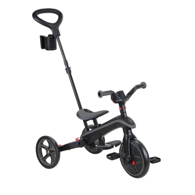 Παιδικό τρίκυκλο 4 σε 1 GLOBBER EXPLORER TRIKE FOLDABLE, αναδιπλούμενο, γκρι-μαύρο χρώμα
