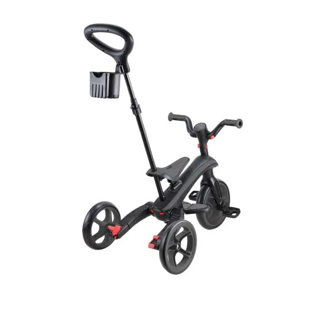 Παιδικό τρίκυκλο 4 σε 1 GLOBBER EXPLORER TRIKE FOLDABLE, αναδιπλούμενο, γκρι-μαύρο χρώμα