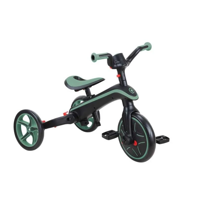 Παιδικό τρίκυκλο 4 σε 1 GLOBBER EXPLORER TRIKE ΠΤΥΣΣΟΜΕΝΟ, πτυσσόμενο, χρώμα ελιάς