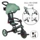 Παιδικό τρίκυκλο 4 σε 1 GLOBBER EXPLORER TRIKE ΠΤΥΣΣΟΜΕΝΟ, πτυσσόμενο, χρώμα ελιάς