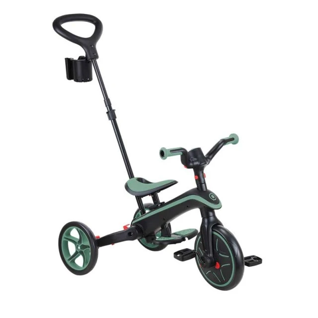 Παιδικό τρίκυκλο 4 σε 1 GLOBBER EXPLORER TRIKE ΠΤΥΣΣΟΜΕΝΟ, πτυσσόμενο, χρώμα ελιάς