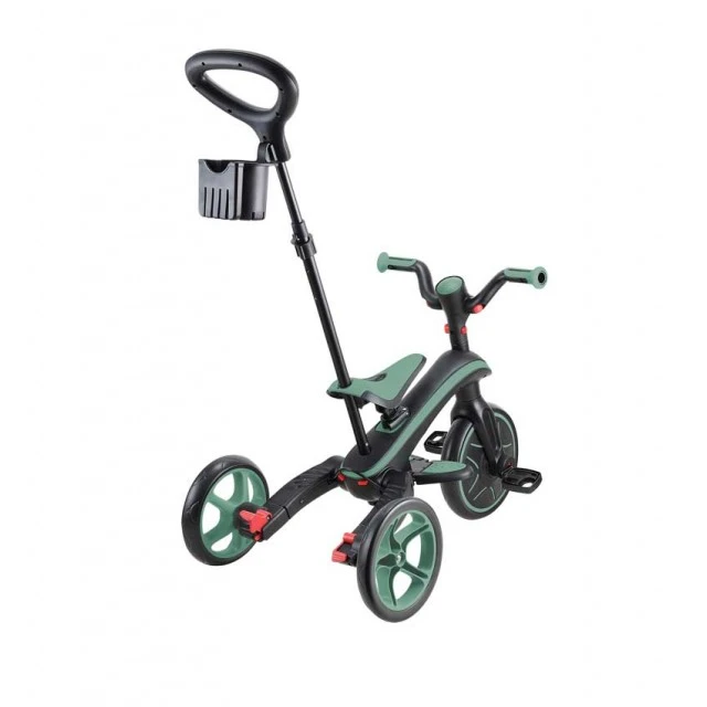 Παιδικό τρίκυκλο 4 σε 1 GLOBBER EXPLORER TRIKE ΠΤΥΣΣΟΜΕΝΟ, πτυσσόμενο, χρώμα ελιάς