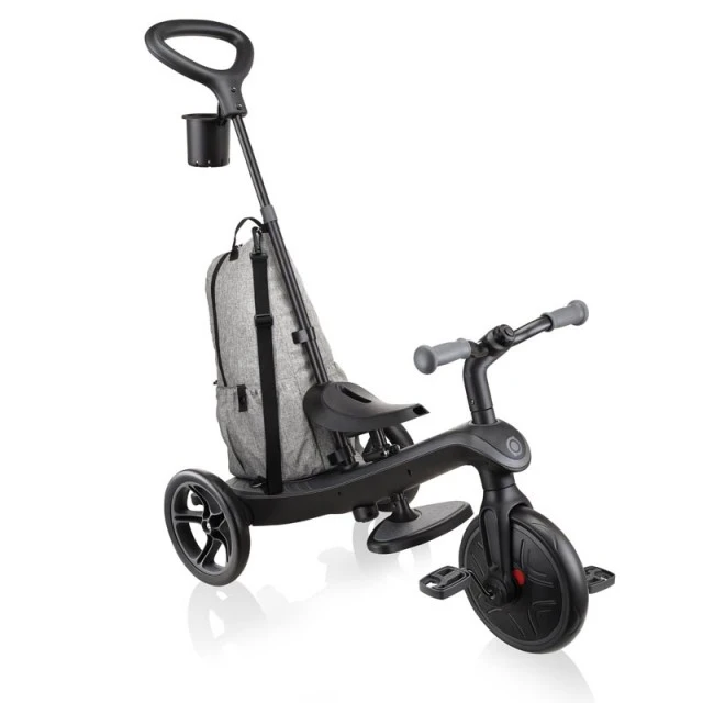 Παιδικό τρίκυκλο Globber Explorer Trike 4 σε 1 Deluxe Play - μαύρο
