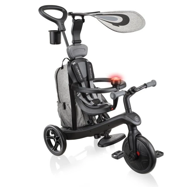 Παιδικό τρίκυκλο Globber Explorer Trike 4 σε 1 Deluxe Play - μαύρο