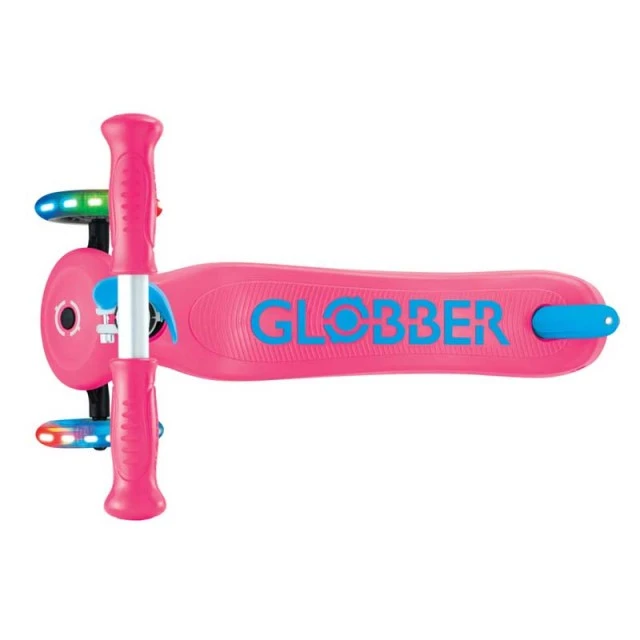 Παιδικό σκούτερ με 3 φωτεινές ρόδες GLOBBER PRIMO PLUS LIGHTS, ροζ
