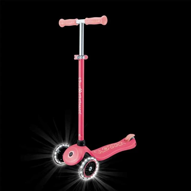 Παιδικό πατίνι με φωτιζόμενους τροχούς PRIMO PLUS GLOW LIGHTS, κοραλί