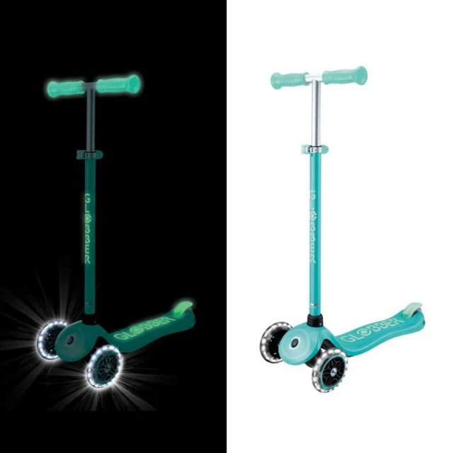 Παιδικό πατίνι με φωτιζόμενους τροχούς PRIMO PLUS GLOW LIGHTS, χρώμα μέντας