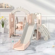 Παιδικό σετ παιχνιδιού 2 σε 1 Κάστρο, τσουλήθρα και κούνια σε ροζ χρώμα