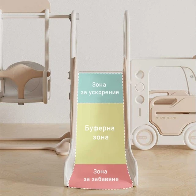 Παιδικό κέντρο παιχνιδιού 4 σε 1, Λεωφορείο σε καφέ χρώμα