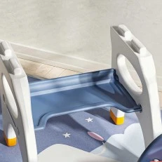 Παιδικό γραφείο γραφής και σχεδίου με σκαμπό σε μπλε και κίτρινο χρώμα