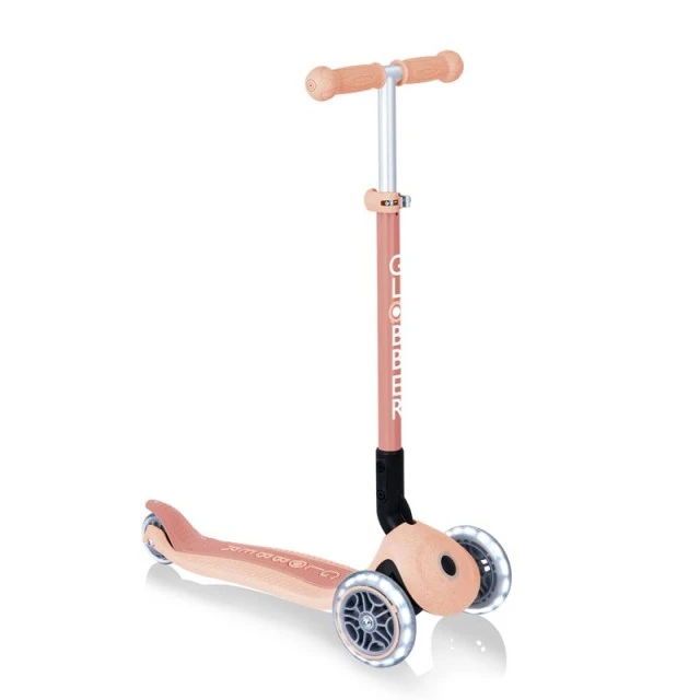 Eco scooter για παιδιά PRIMO FOLDABLE LIGHTS ECO - ροδακινί χρώμα