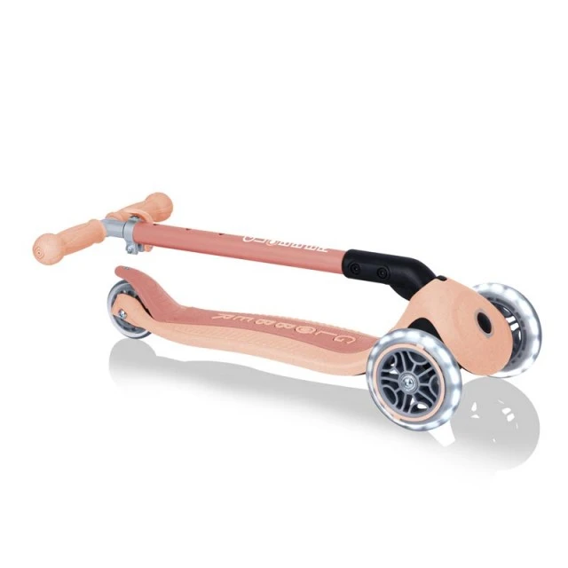 Eco scooter για παιδιά PRIMO FOLDABLE LIGHTS ECO - ροδακινί χρώμα