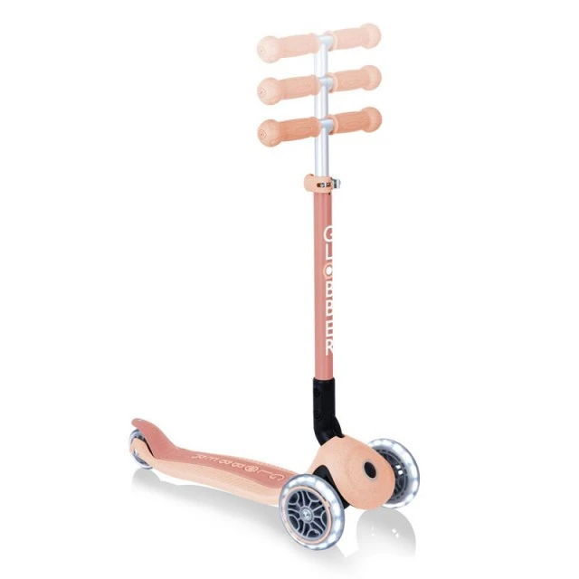Eco scooter για παιδιά PRIMO FOLDABLE LIGHTS ECO - ροδακινί χρώμα