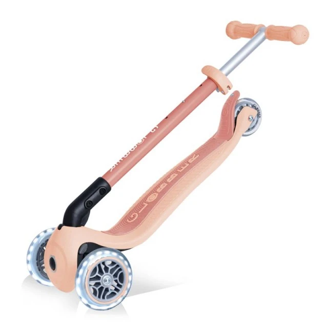Eco scooter για παιδιά PRIMO FOLDABLE LIGHTS ECO - ροδακινί χρώμα