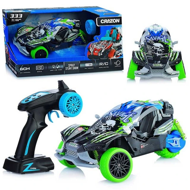 Αυτοκίνητο δράσης με 3 λάστιχα, εφέ καπνού, μουσική και φώτα, RC 1:16